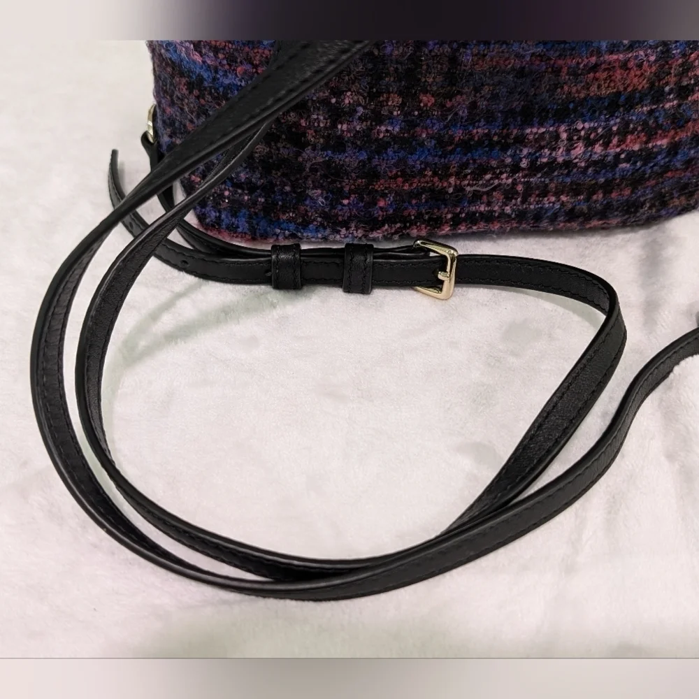Kate Spade Emerson Fabric Jessa Tweed Backpack Burgundy/Multi 90's Inspired Bag - Picture 13 of 16